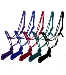 Nylon cowboy knot rope halter with removable 8 ft lead